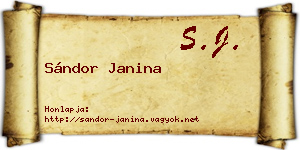 Sándor Janina névjegykártya