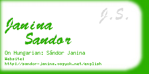 janina sandor business card